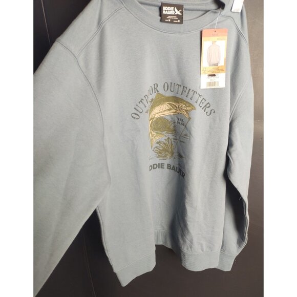 Eddie Bauer Men’s Slate Blue Fleece Sweatshirt Pullover Size M NWT - Picture 2 of 9